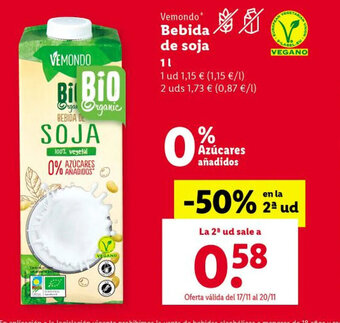 Lidl Bebida de Soja oferta