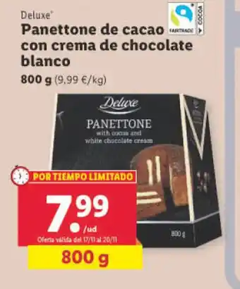 Lidl Panettone de Cacao Con Crema De Chocolate Blanco oferta