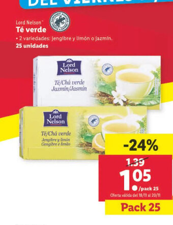Lidl Té Verde oferta