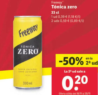 Lidl Tónica Zero oferta
