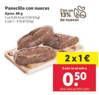 Lidl Panecillo Con Nueces oferta