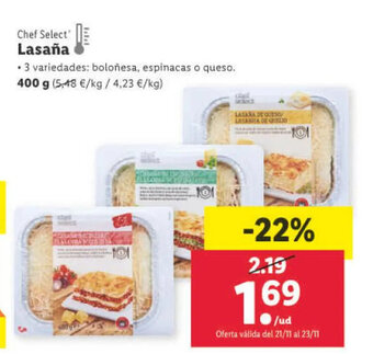 Lidl Lasaña oferta