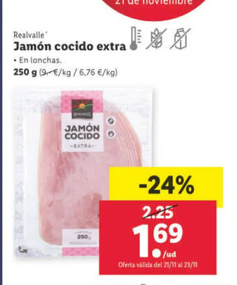 Lidl Jamón Cocido Extra oferta