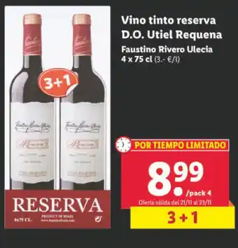 Lidl Vino Tinto Reserva D.O. Utiel Requena oferta