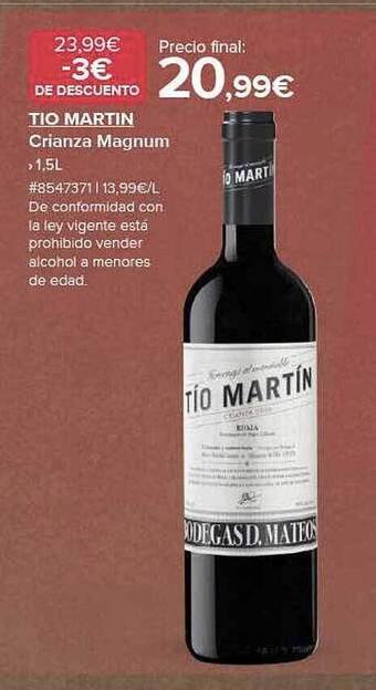 Costco Tio martin crianza magnum oferta