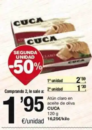 SPAR Fragadis Segona unitat -50% atún claro en aceite de oliva cuca oferta