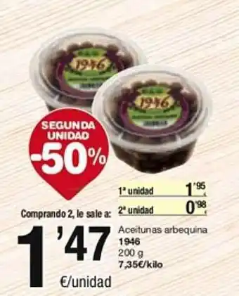 SPAR Fragadis Segona unitat -50% aceitunas arbequina 1946 oferta