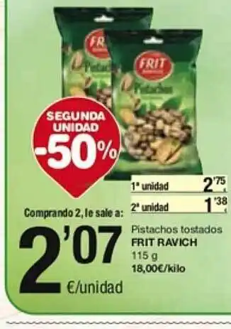 SPAR Fragadis Segona unitat -50% pistachos tostados frit ravich oferta