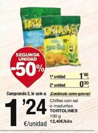 SPAR Fragadis Segona unitat -50% chifles con sal o maduritos tortolines oferta