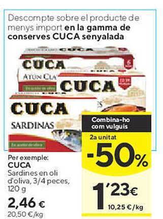 Caprabo Cuca sardines en oli d'oliva oferta