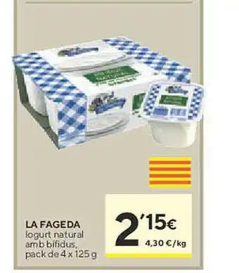Caprabo La fageda iogurt natural amb bifidus oferta