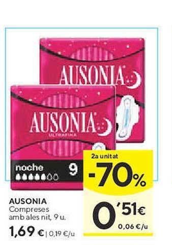 Caprabo Ausonia compreses amb ales nit oferta