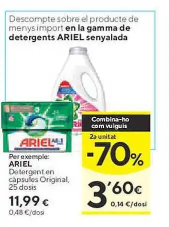 Caprabo Ariel detergent en càpsules original oferta