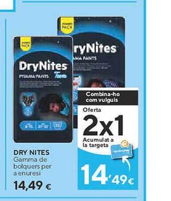 Caprabo Dry nites gamma de bolquers per a enuresi oferta