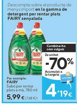 Caprabo Fairy sabó per rentar plats a mà oferta