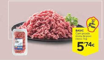 Caprabo Basic carn picada mixta de porc i bovi oferta