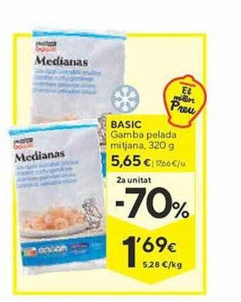 Caprabo Basic gamba pelada mitjana oferta