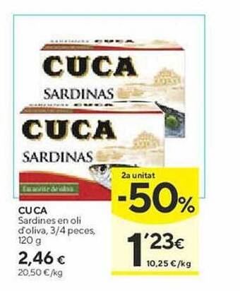 Caprabo Cuca sardines en oli d'oliva oferta
