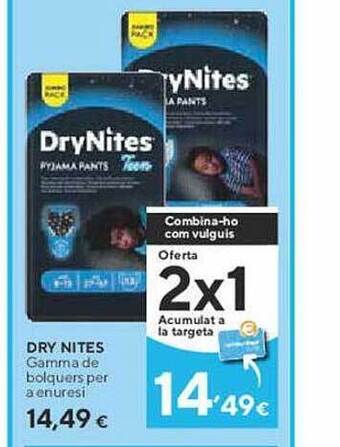Caprabo Dry nites gamma de bolquers per a enuresi oferta