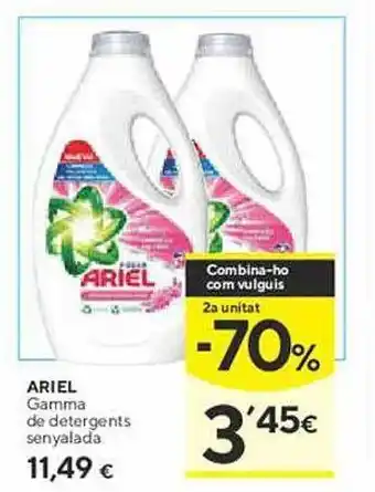 Caprabo Ariel gamma de detergents senyalada oferta