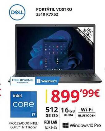 Dynos Informática Dell portátil vostro 3510 r7x52 oferta
