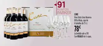 Hipercor Cune vino tinto gran reserva doca rioja oferta