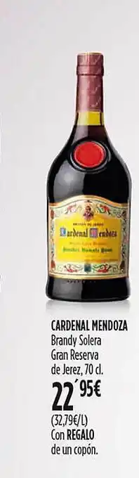 Hipercor Cardenal mendoza bkrandy soler gran reserva de jerez oferta