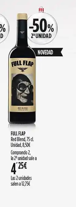 Hipercor -50% 2a unidad full flap red blend oferta