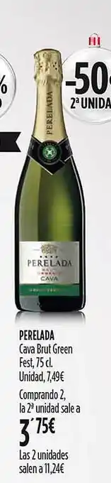 Hipercor -50% 2a unidad perelada cava brut green fest oferta