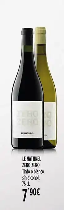 Hipercor Le naturel zero zero tinto o blanco sin alcohol oferta
