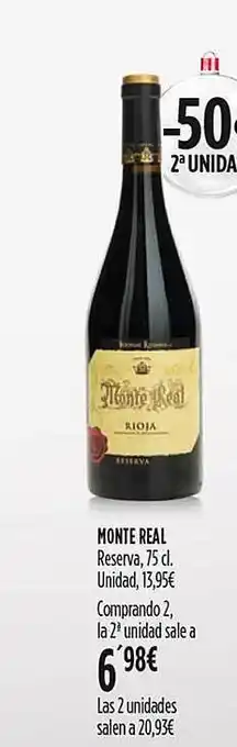 Hipercor -50% 2a unidad monte real reserva oferta
