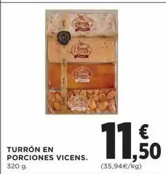 Hipercor Turrón en porciones vicens oferta