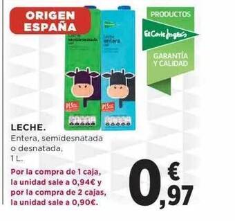 Hipercor Leche oferta