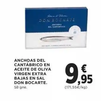 Hipercor Anchoas del cantábrico en aceite de oliva virgen extra bajas en sal don bocarte oferta