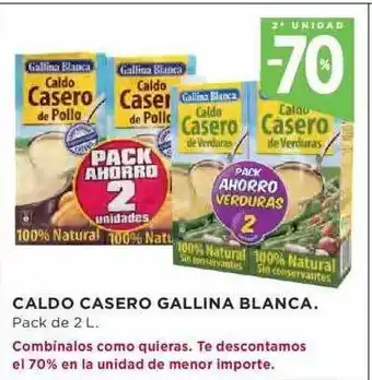 Hipercor 2a unidad -70% caldo casero galllina blanca oferta
