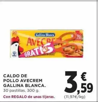 Hipercor Caldo de pollo avecrem gallina blanca oferta