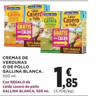 Hipercor Cremas de verduras o de pollo gallina blanca oferta