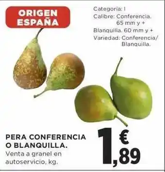 Hipercor Pera conferencia o blanquilla oferta