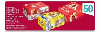 Hipercor Cerveza cruzcampo cruzcampo especial amstel radler y amstel radler 0.0 oferta
