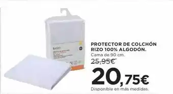 Hipercor Protector de colchón rizo 100% algodón oferta