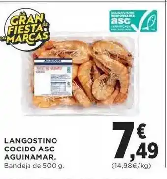 Hipercor Langostino cocido asc aguinamar oferta
