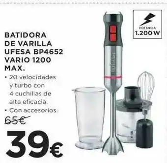 Hipercor Batidora de varilla ufesa bp4652 vario 1200 max oferta