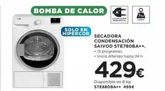 Hipercor Secadora condensación saivod ste780ba oferta
