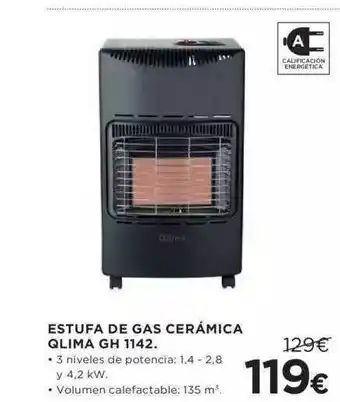 Estufa de gas cerámica qlima gh 1142