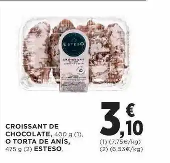 Hipercor Croissant de chocolate o torta de anis esteso oferta