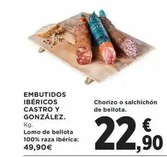 Hipercor Embutidos ibéricos castro y gonzález oferta