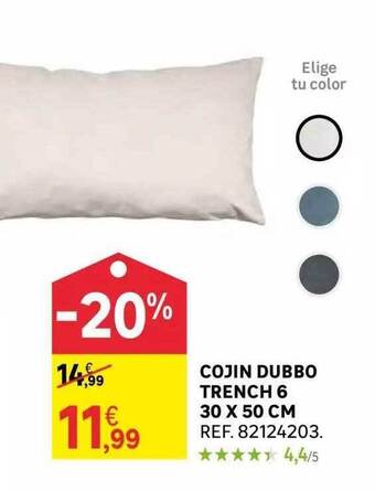 Leroy Merlin Cojin dubbo trench 6 30 x 50 cm oferta