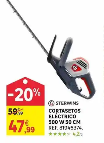 Leroy Merlin Sterwins cortasetos eléctrico 500 w 50 cm oferta