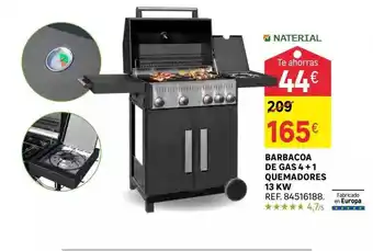 Leroy Merlin Barbacoa de gas 4 + 1 quemadores 13kw oferta
