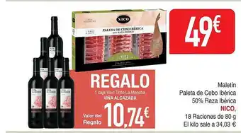 Masymas Maletín paleta de cebo ibérica 50% raza ibérico nico 18 raciones oferta